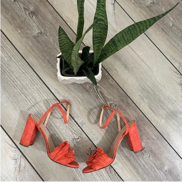 J. Crew Orange Ruffle Sandals - Picture 2 of 10